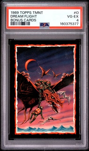 1989 Topps TMNT #O Dream Flight : Collector\'s Edition Bonus Cards PSA 4