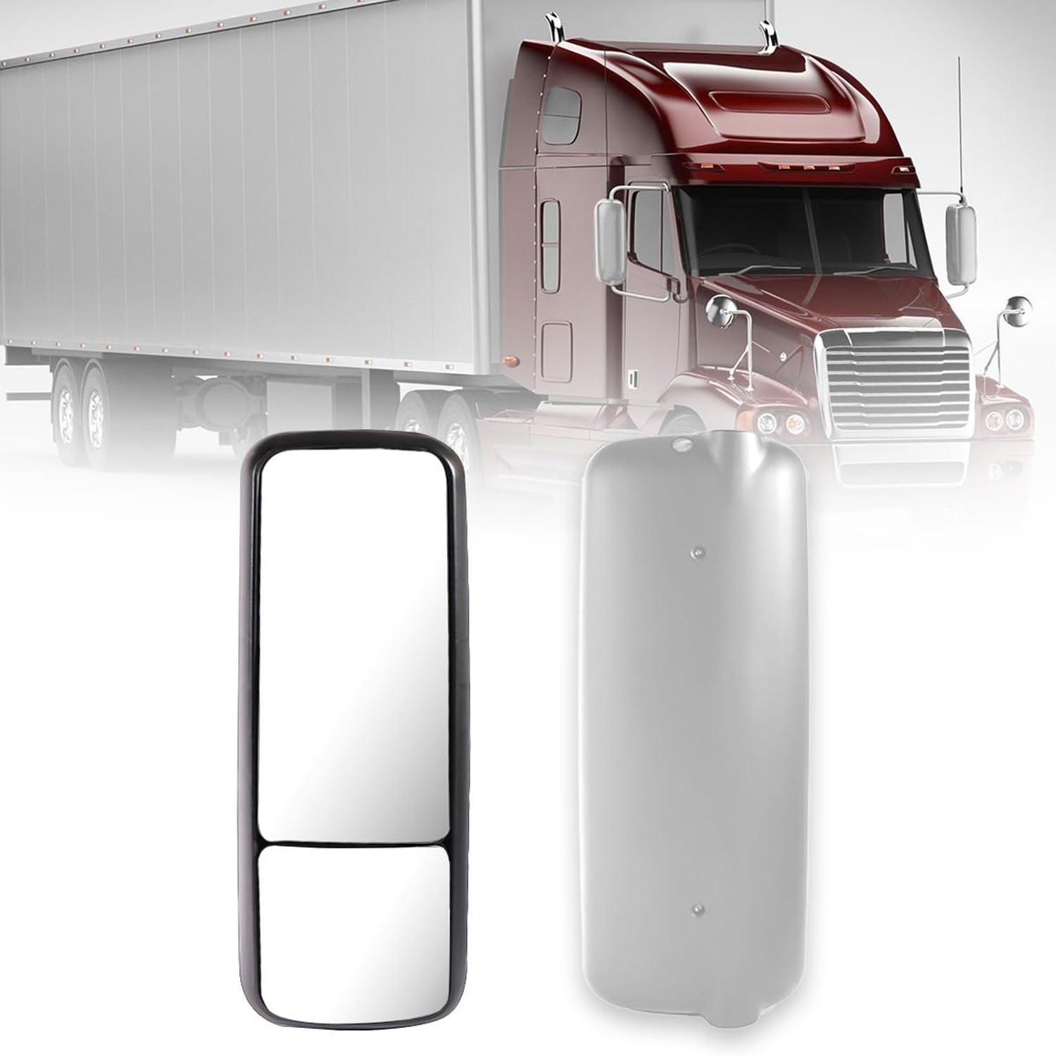 Right Side Mirror Compatible with Freightliner Century columbia Chrome with H... Right Side Mirror Compatible with Freightliner Century columbia Chrome with H...