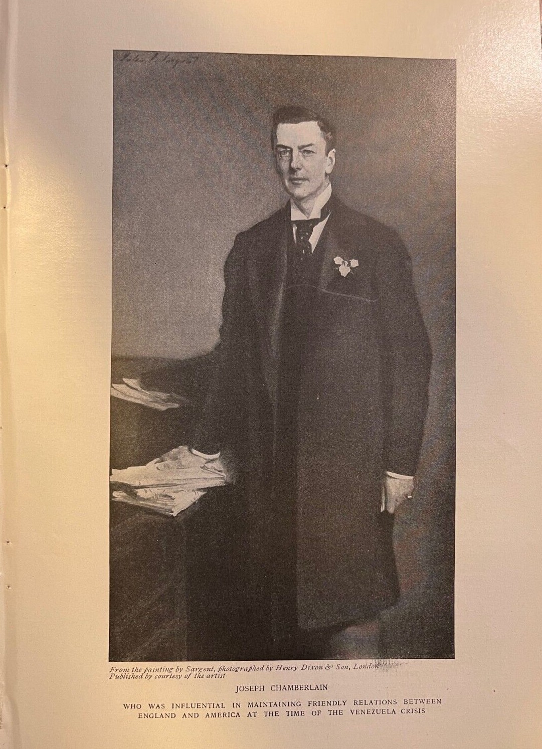 1909 Vintage Magazine Illustration Joseph Chamberlain British Politician