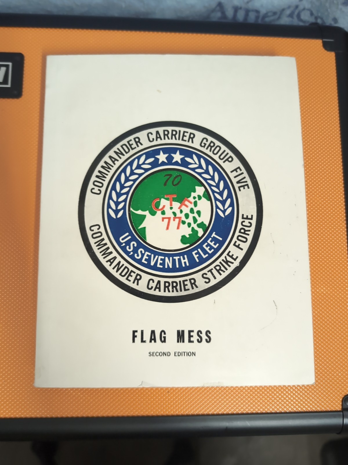 USS CC Grp 5 7th Fleet 70 CTF 77 Flag Mess 2nd Edition Cook Book vtg Military SF