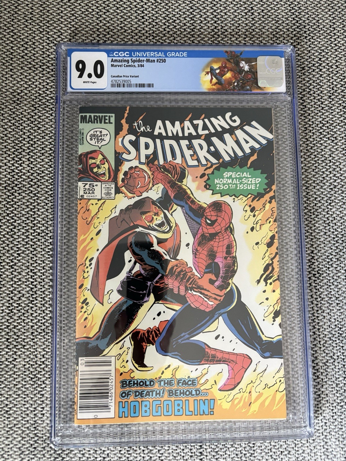 Amazing Spider-Man #250 CGC 9.0 Canadian Price NewssEdition Marvel Comics