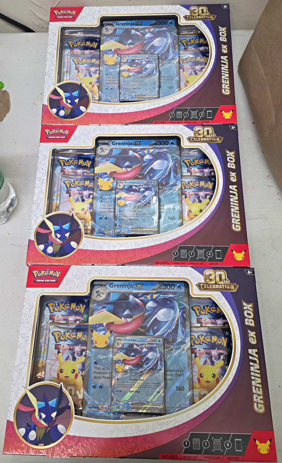 Pokemon 30th Celebration Greninja Ex Box. lot of 3 