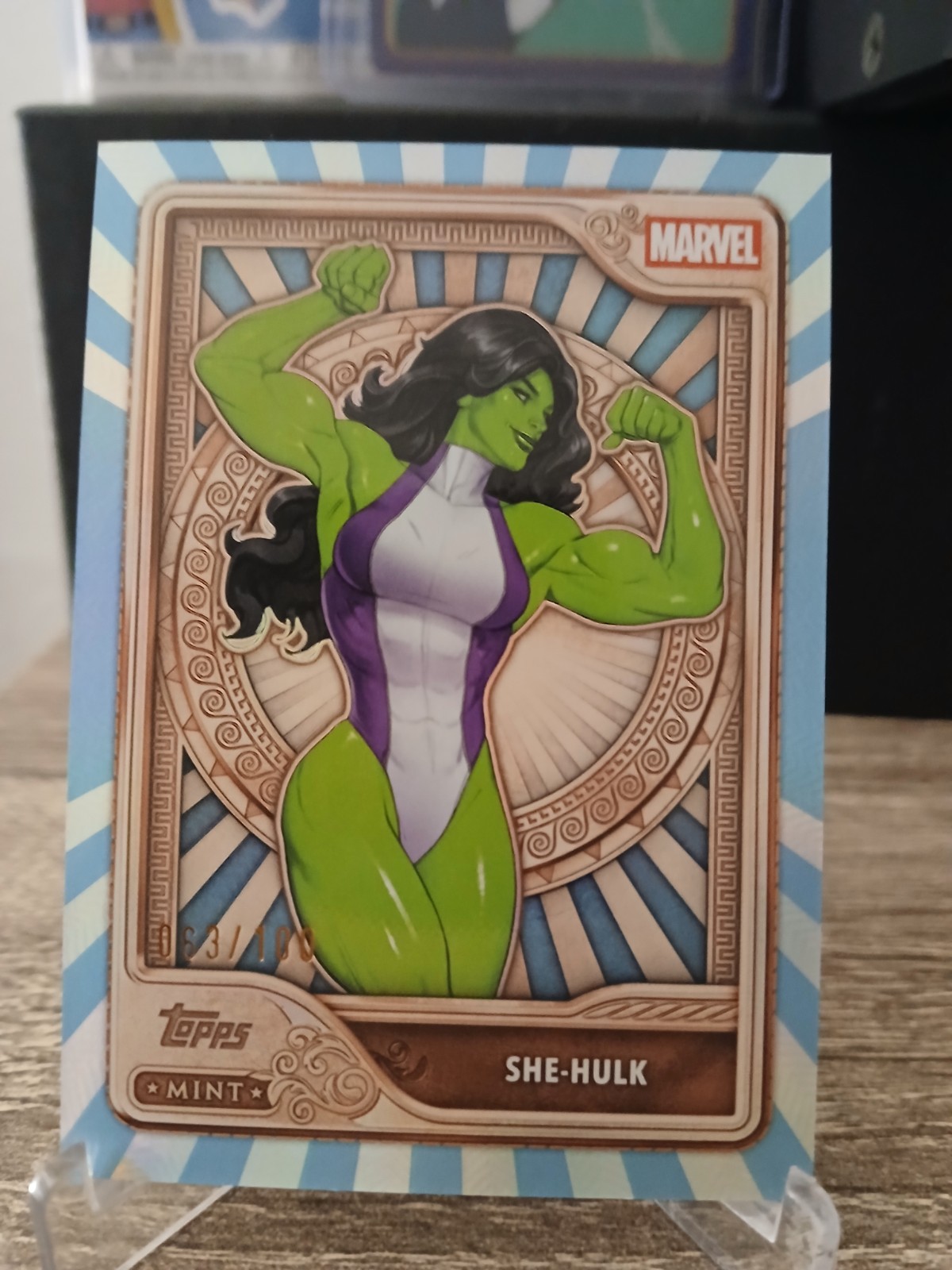 2026 Topps Mint Marvel She-Hulk /100 Sky Blue Foil