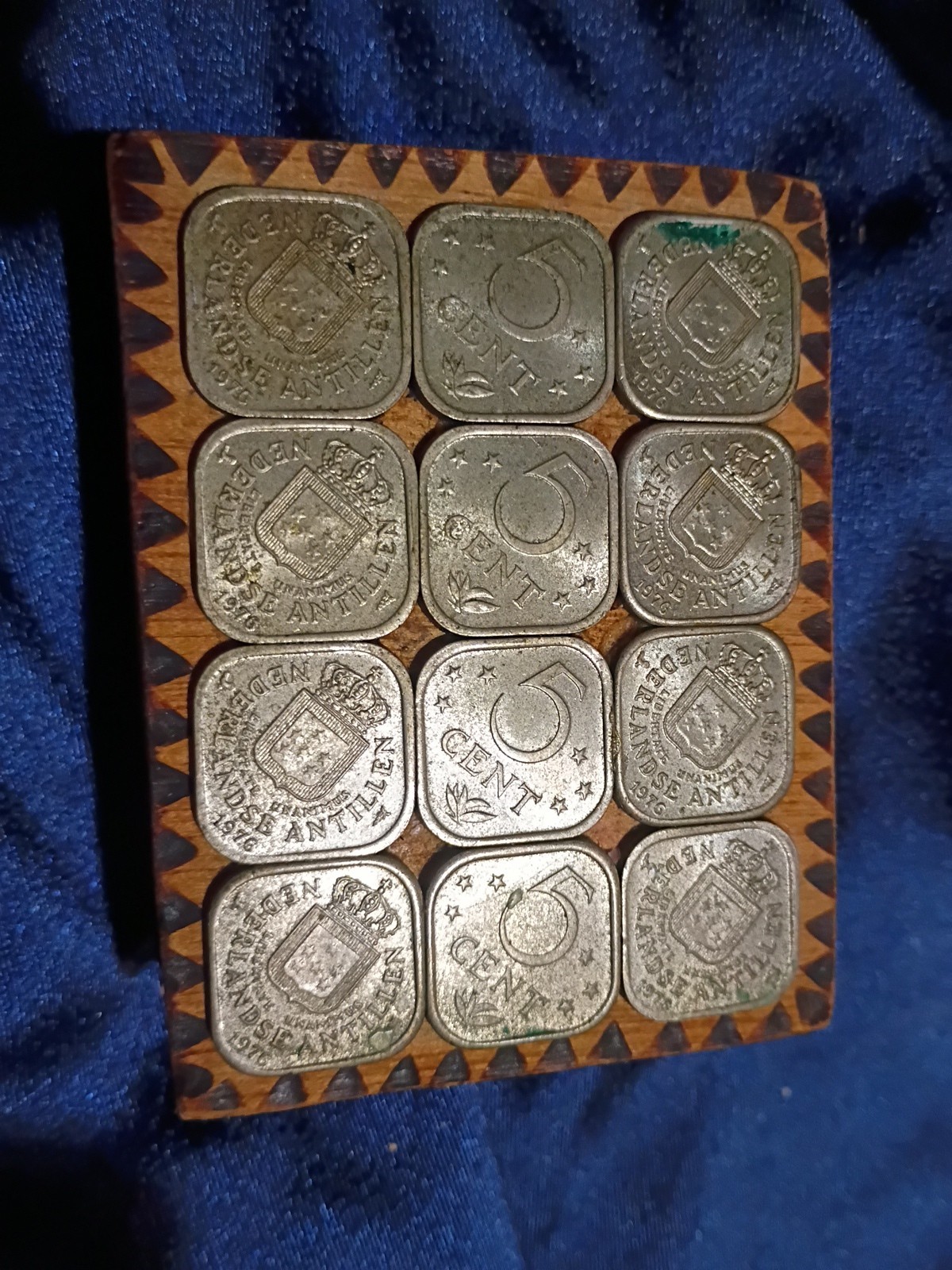 Vintage Curaçao Match Holder w Netherlands Antilles 5¢ Coin Inlay 1970s Souvenir