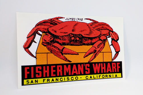 Fisherman\'s Wharf San Francisco Vintage Style Travel Decal / Vinyl Sticker