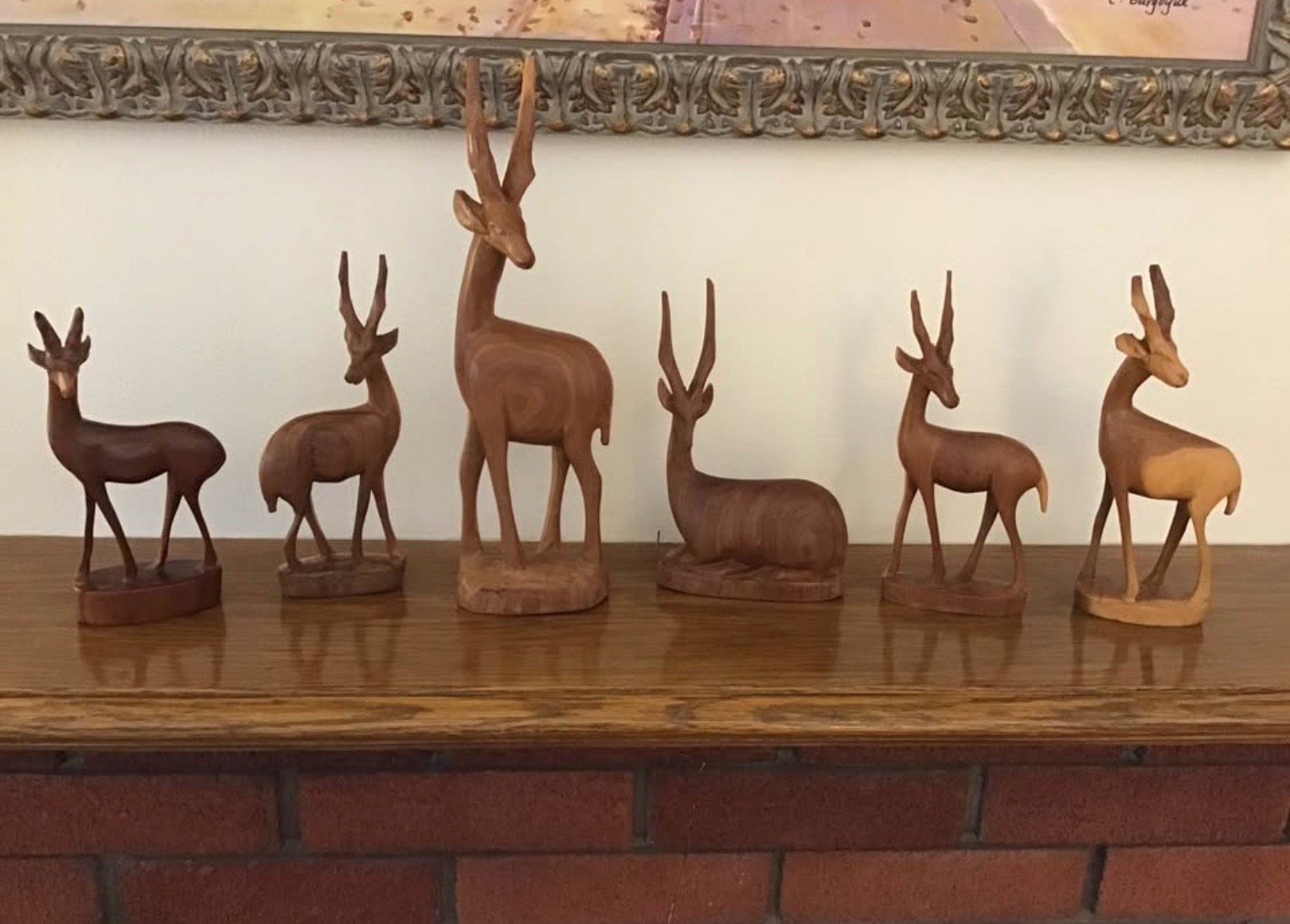 Vintage Mid Century Wood Antelope Impala Gazelle