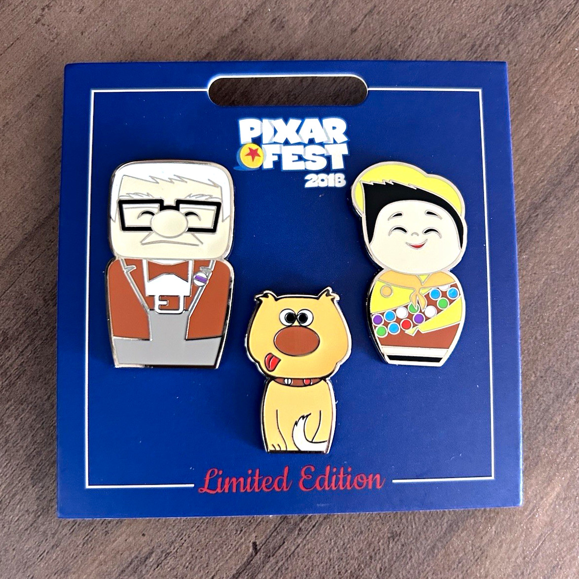 Disneyland Pixar Fest 2018 Pixar\'s Up 3 Pin Set Carl Russell & Dug LE 1500