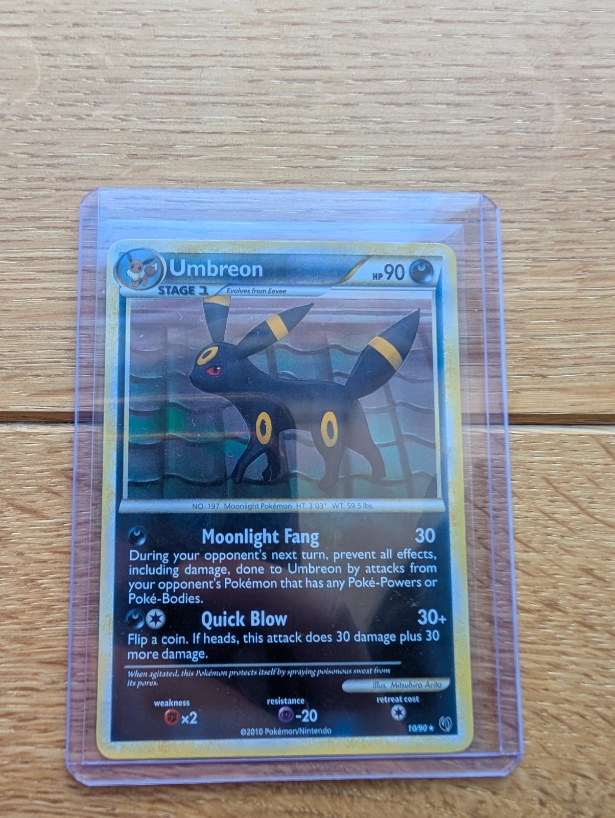Umbreon 10/90 HGSS Undaunted Reverse Holo Rare Pokémon Card 2010 LP