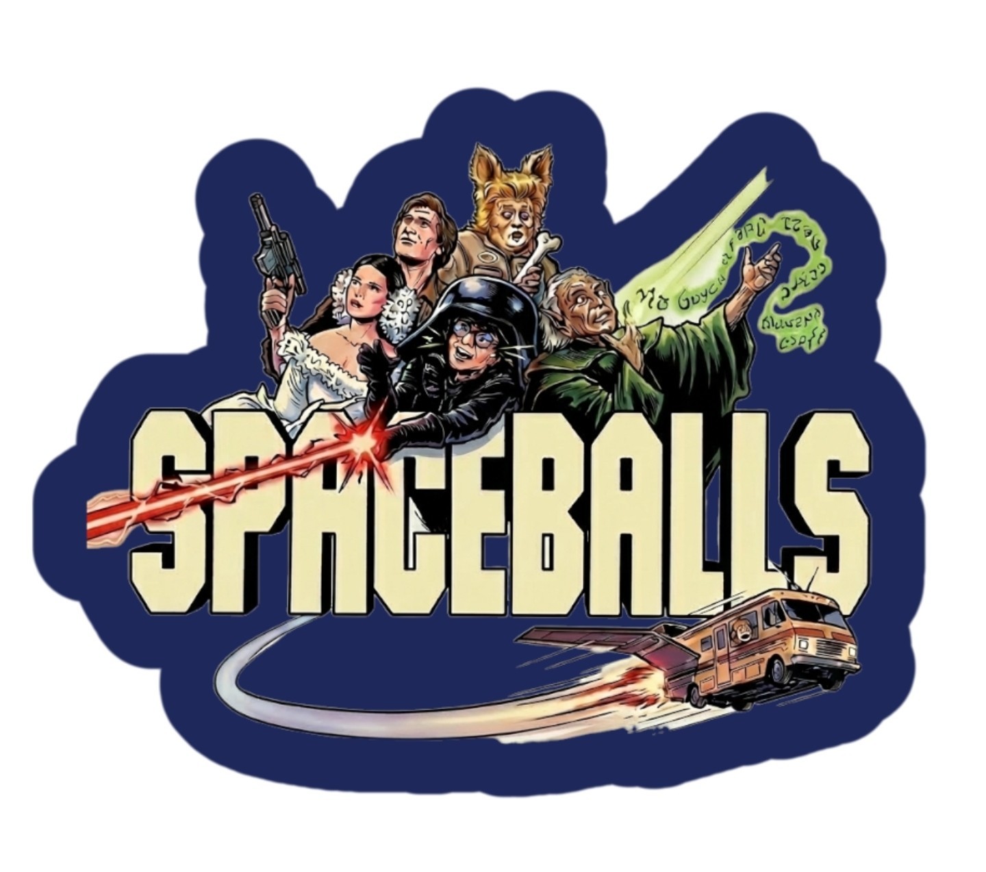 Spaceballs Comedy Parody Movie Television Nostalgia Water Resistant Sticker