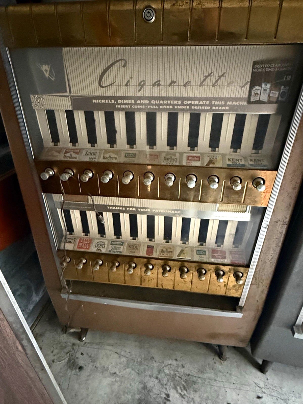 Vintage Cigarette Vending Machine Coin-Operated Coin-Op