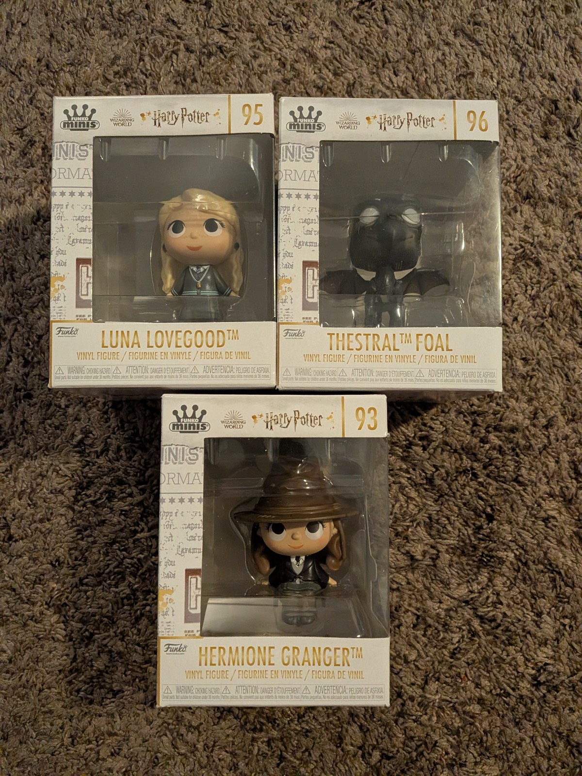 Funko Minis Harry Potter Lot of 3 - Luna Lovegood Thestral Foal Hermione
