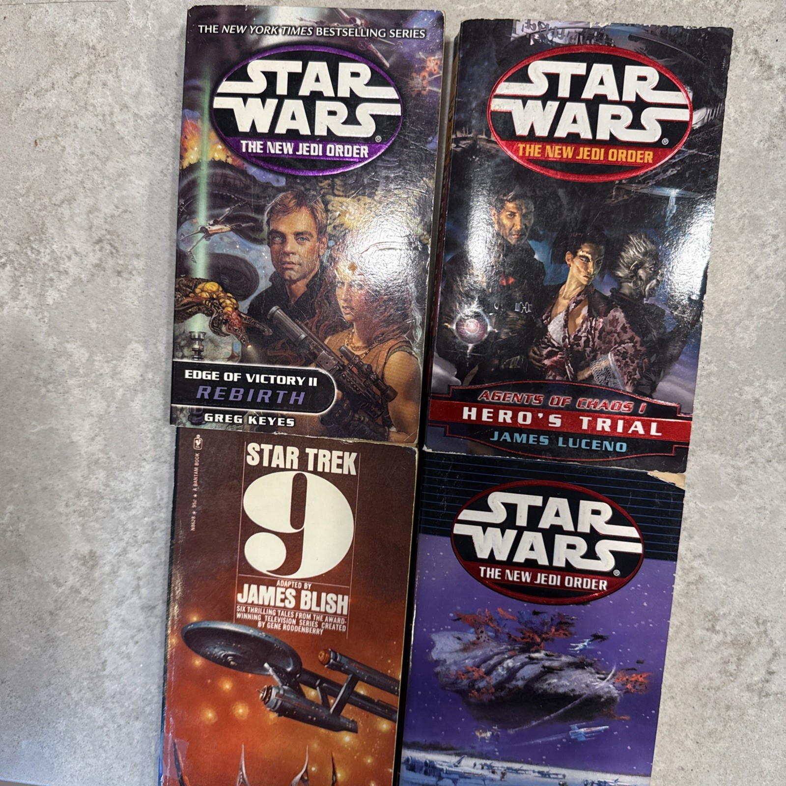 Lot of 4 Star Trek (x1) and Star Wars (x3) Used Books