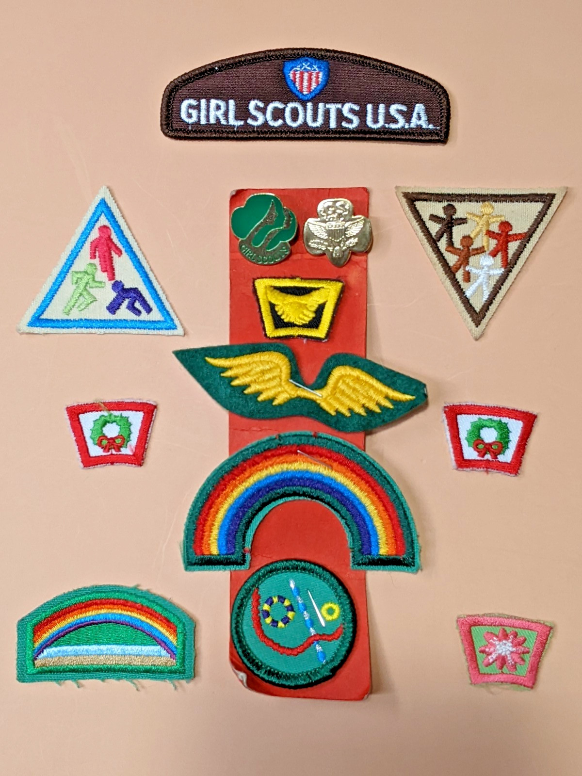 Vintage Girl Scout Patches And Pins lot of 13