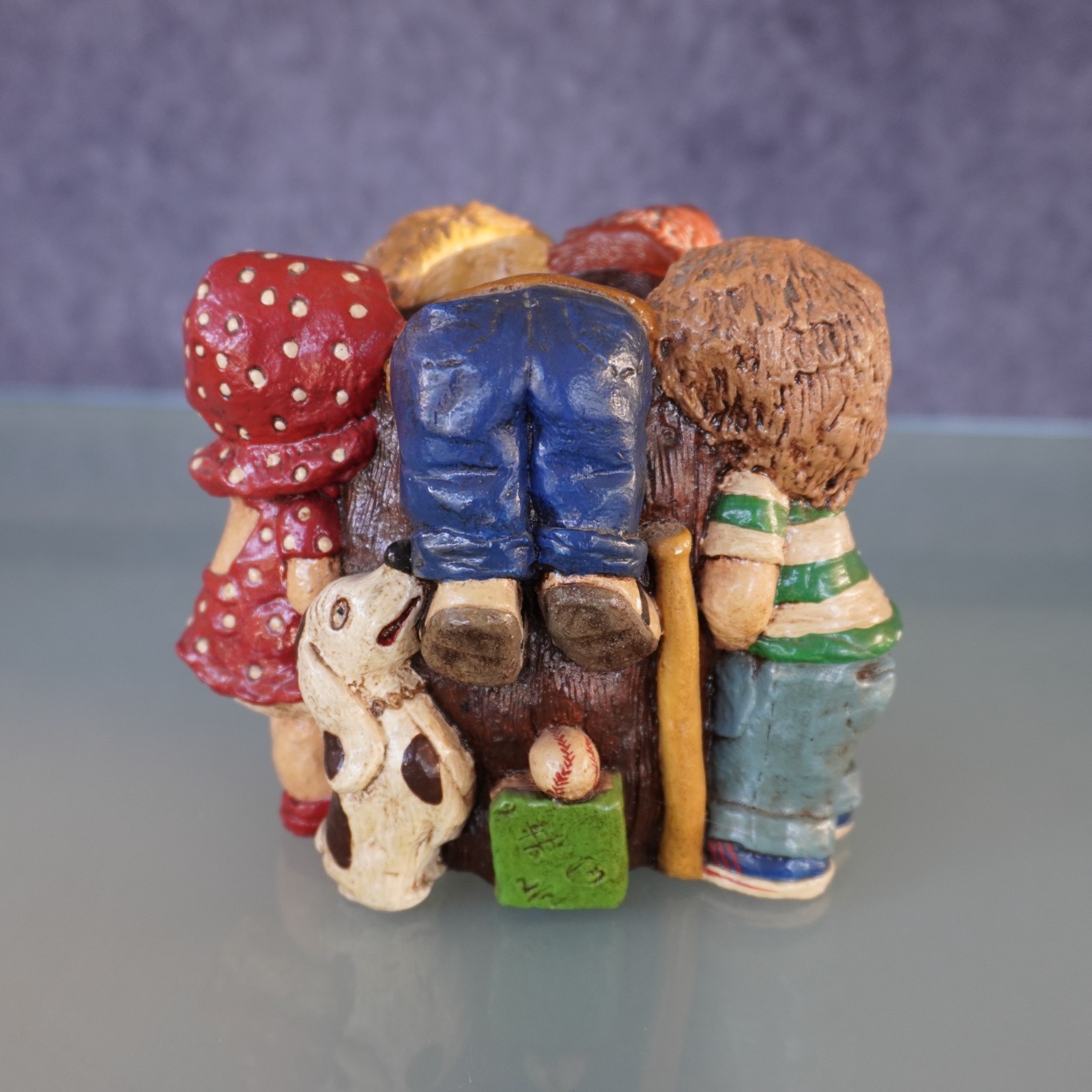 Vintage Cheryl Gadow Chalkware Planter Continental Studios 1970s Kids Pot 5