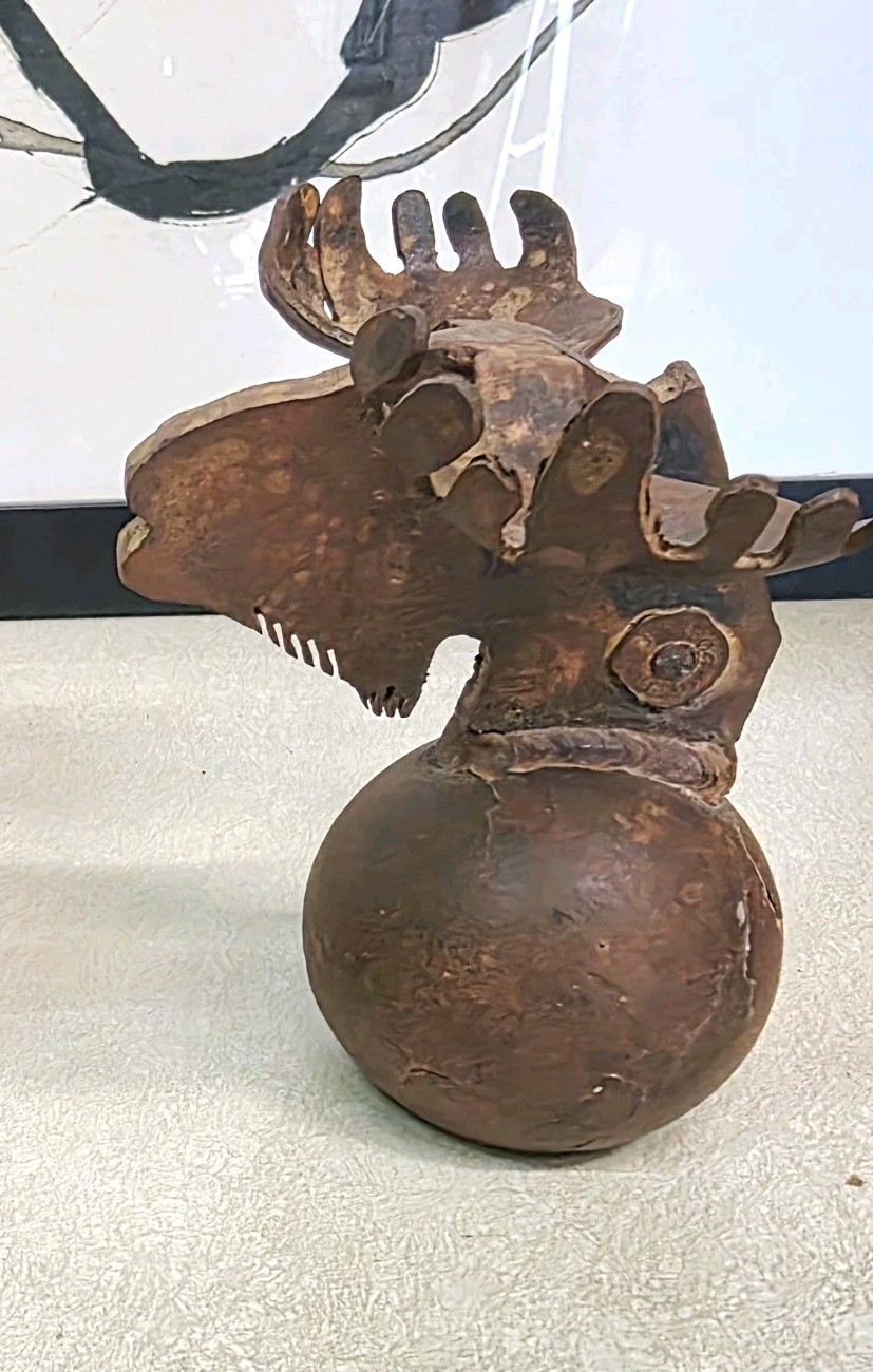 Jan Barboglio Rare And Unique Heavy Iron Moose Sculpture