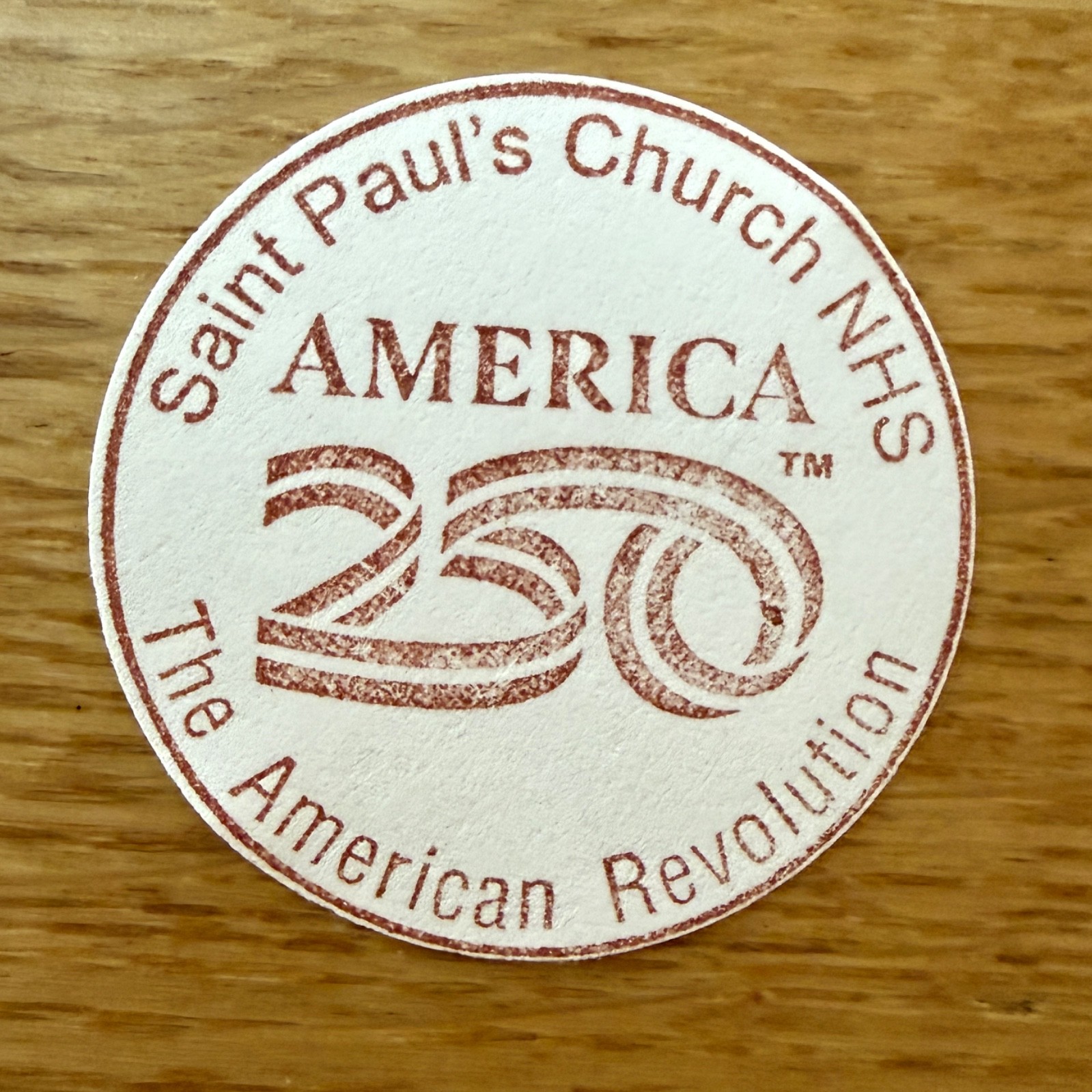 Saint Paul's Church NHS America 250 National Park Passport Stamp Sticker