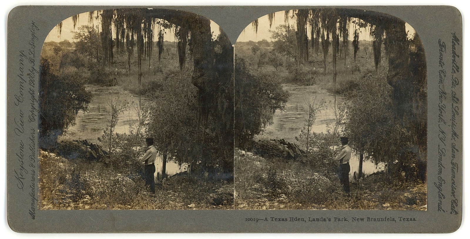 TEXAS STEREOVIEW - New Braunfels - Landa\'s Park - Keystone c1900