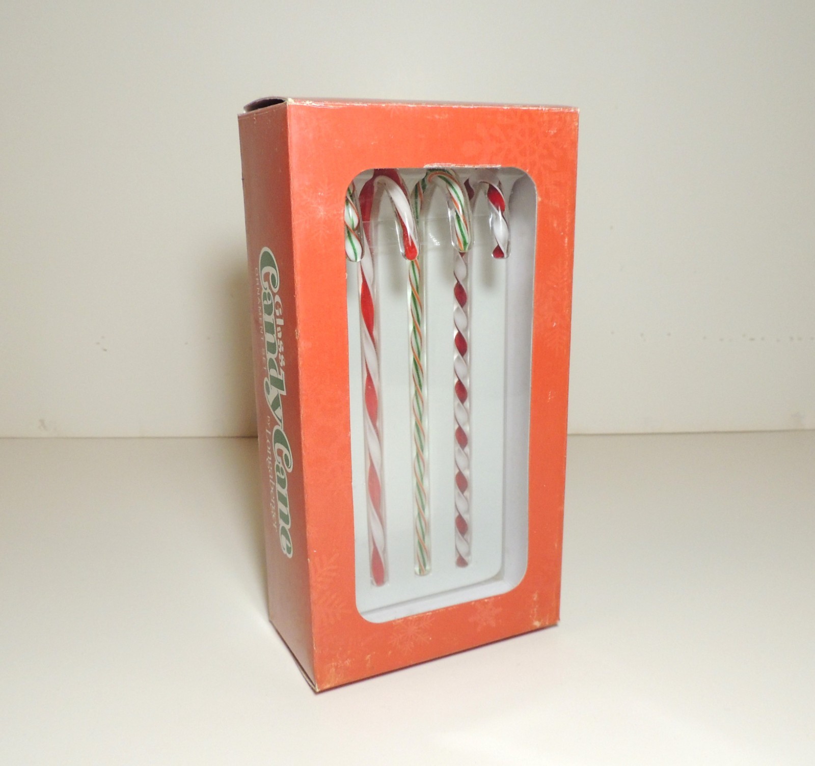 1 Pack NOS Vtg Glass Candy Cane Ornaments Longaberger Xmas Christmas Set