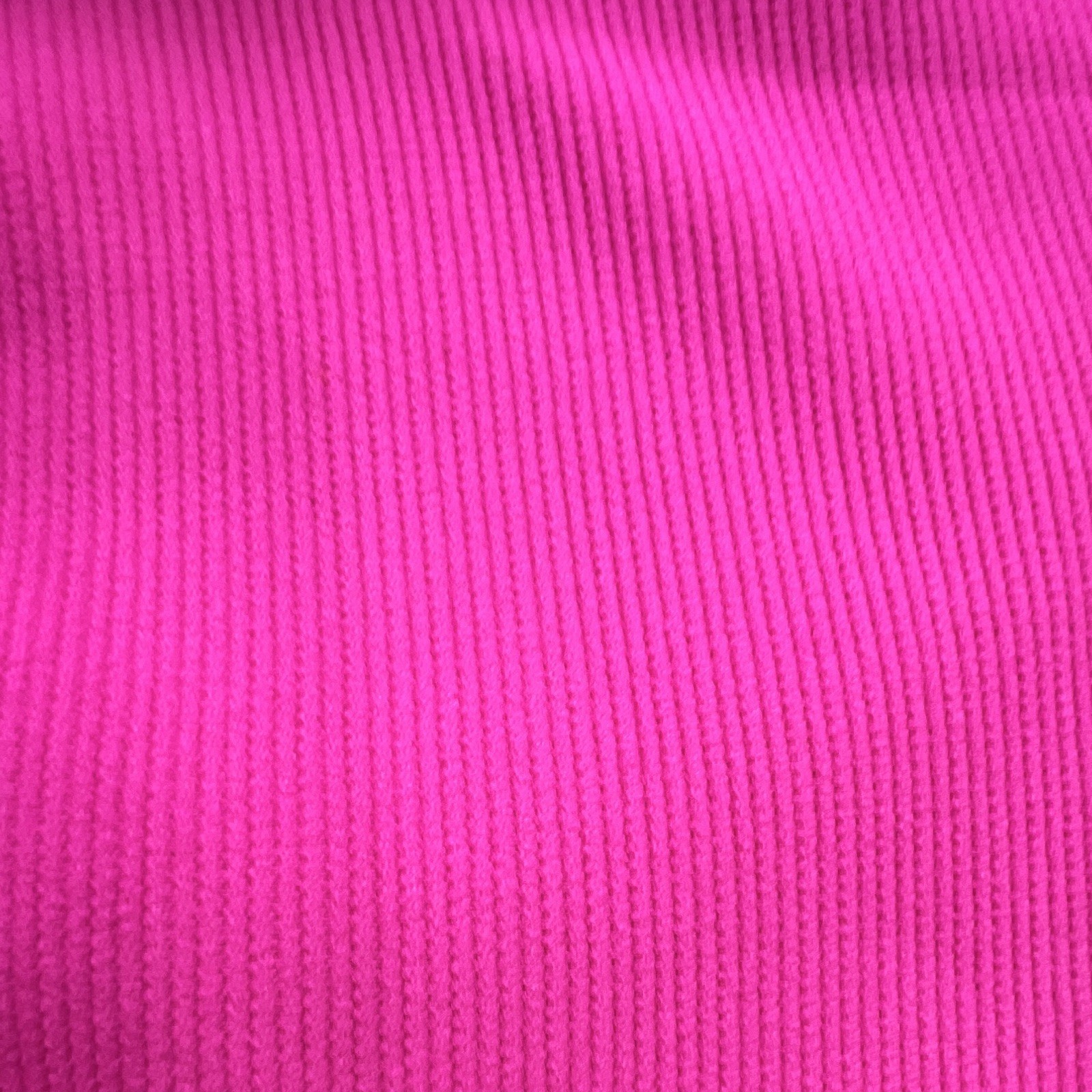 Vintage 70s 80s Hot Pink Fuchsia Tubular Rib Knit Fabric 25” x 2 Yards