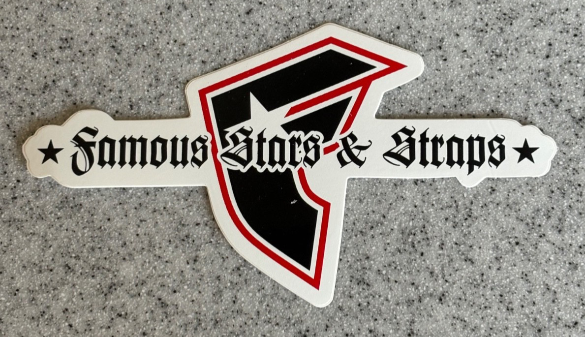Famous Stars And Straps Vintage 2002 FMS Vinyl Sticker Rare Official Skate