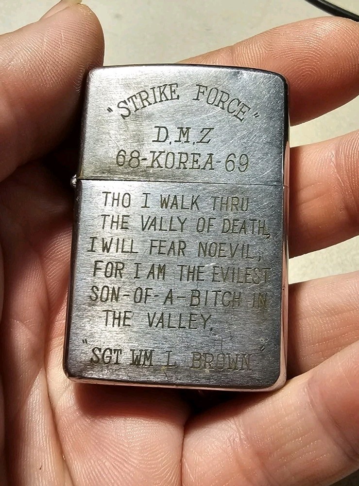 Vintage 1967 Second Korean War Zippo DMZ 1968-1969 Quick Reaction Force Infantry