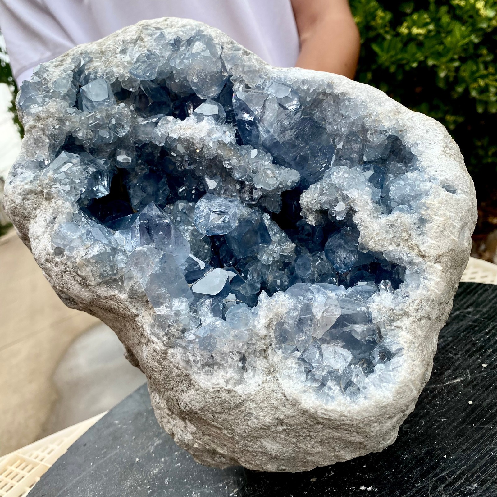 25LB Natural Blue Crystal Cave Quartz Crystal Cave Mineral Specimen