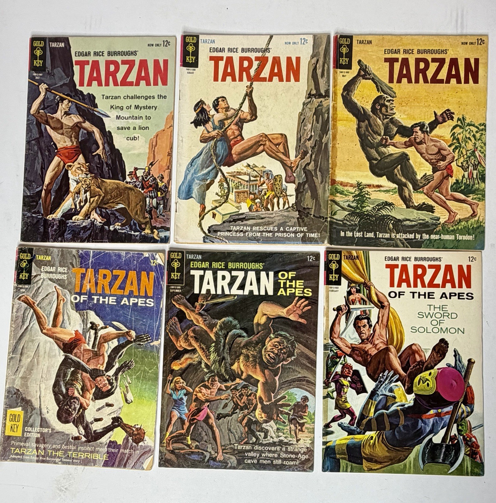 Tarzan Gold Key Comic Lot 6 pieces Edgar Rice Burroughs