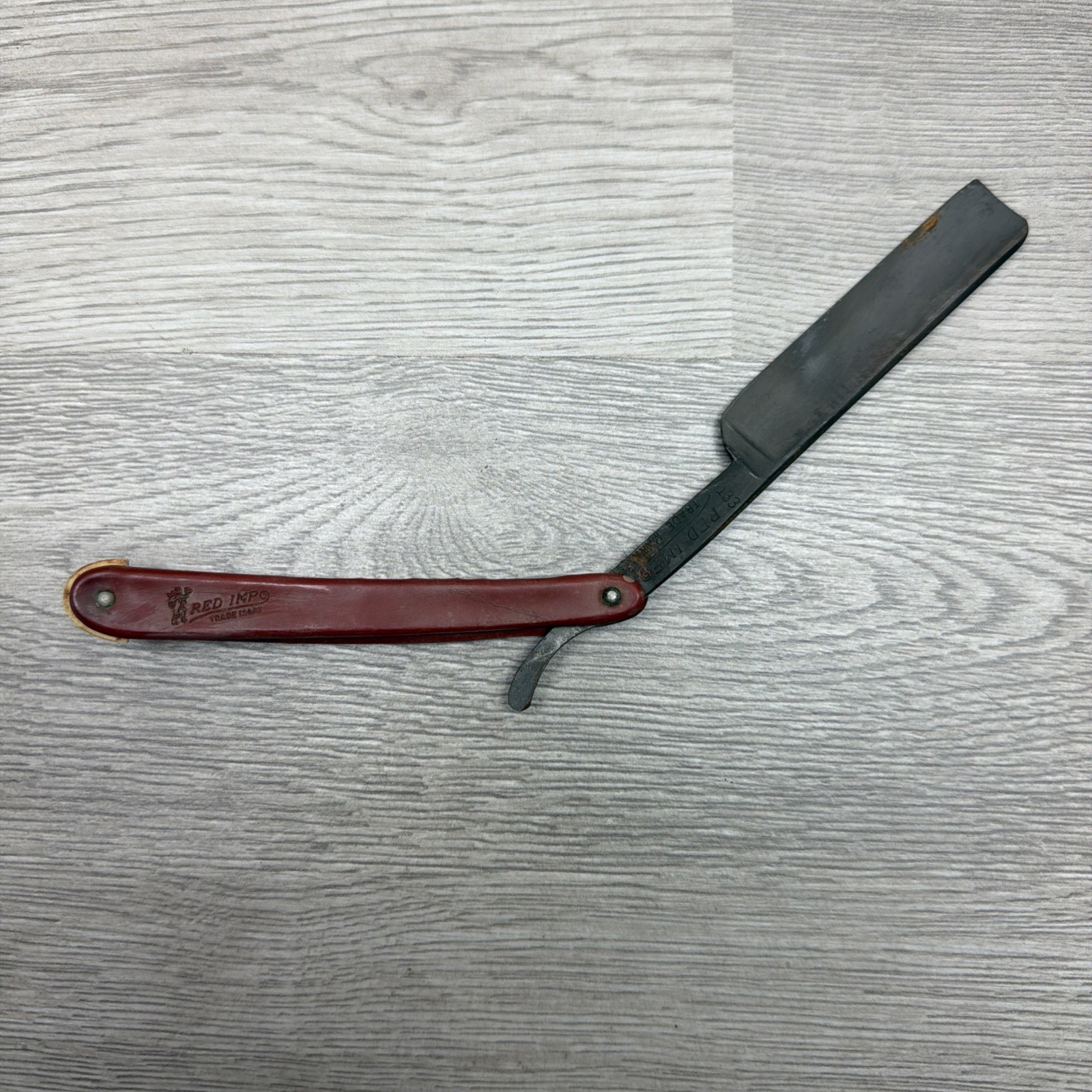RED IMP EDGE Collectible Straight Razor with Red Handle USA Made By Case