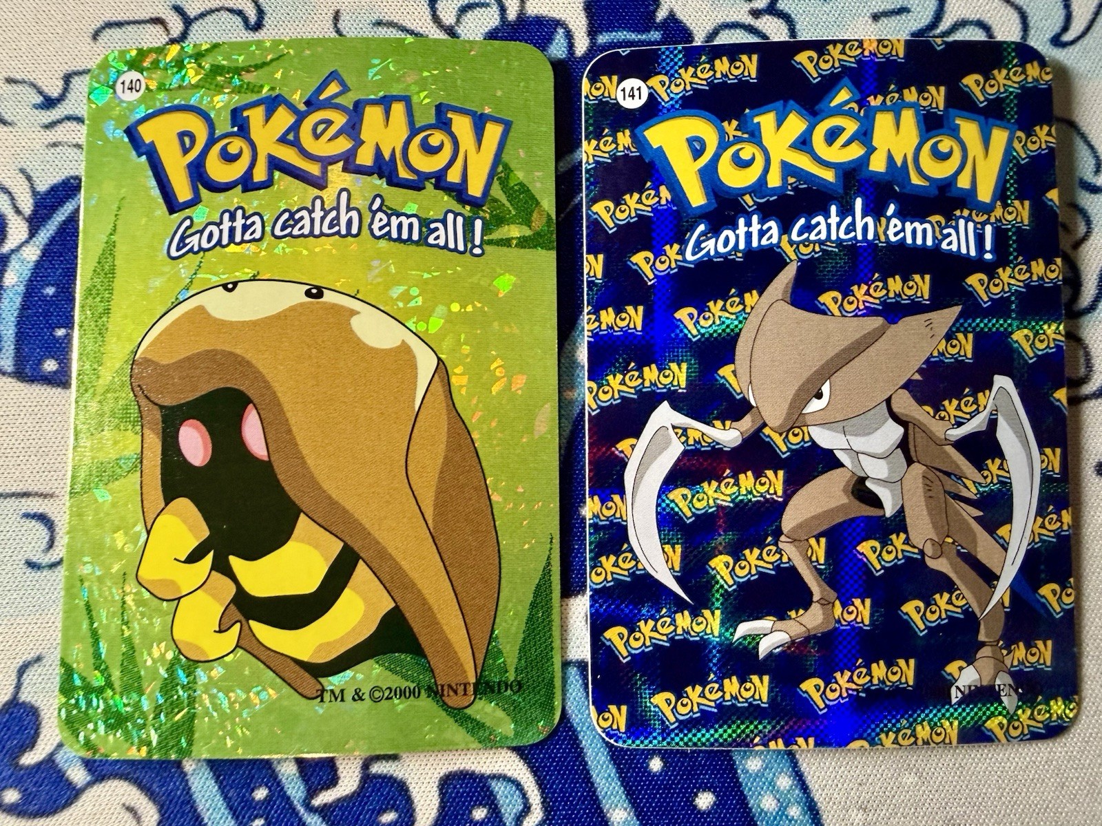 Kabuto Kabutops 141 Pokémon Vintage Prism Vending 2000 Sticker Nintendo Carddass