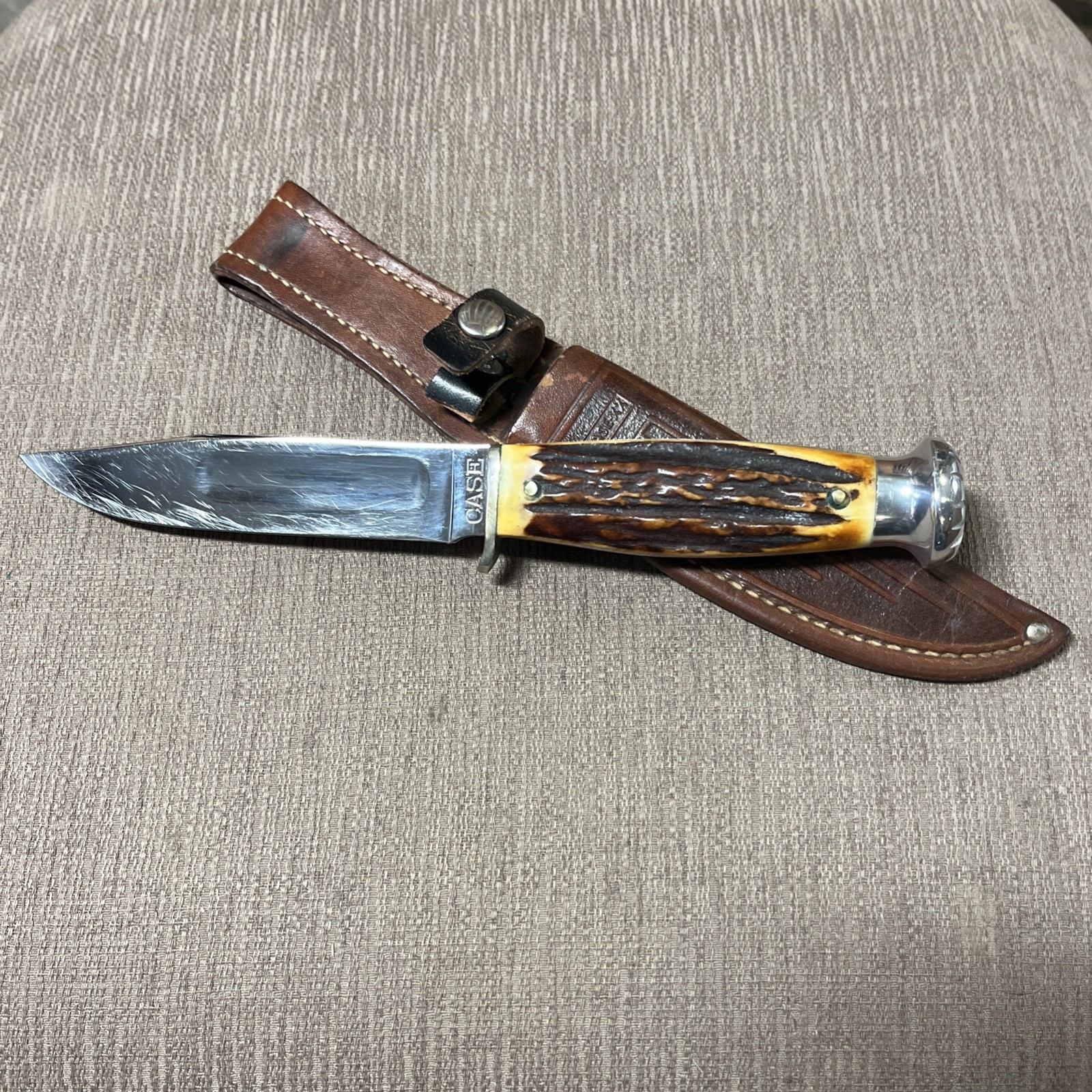 Gorgeous Vintage Case XX, Big Letter, Stag Handle, Orig. Sheath, Excellent