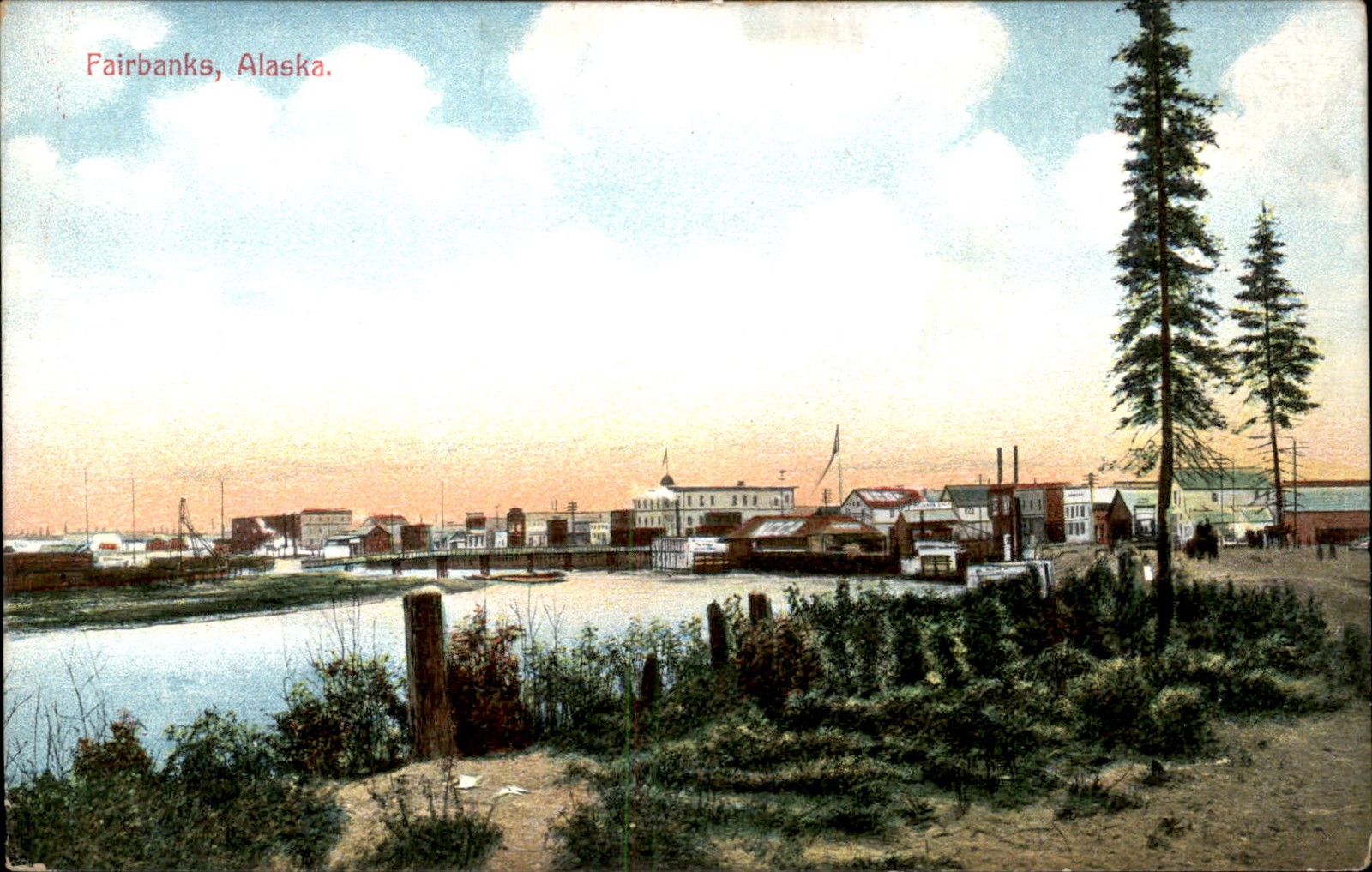 Fairbanks Alaska AK Cityscape Portland Post Card Co. c1900s-10s Vintage Postcard
