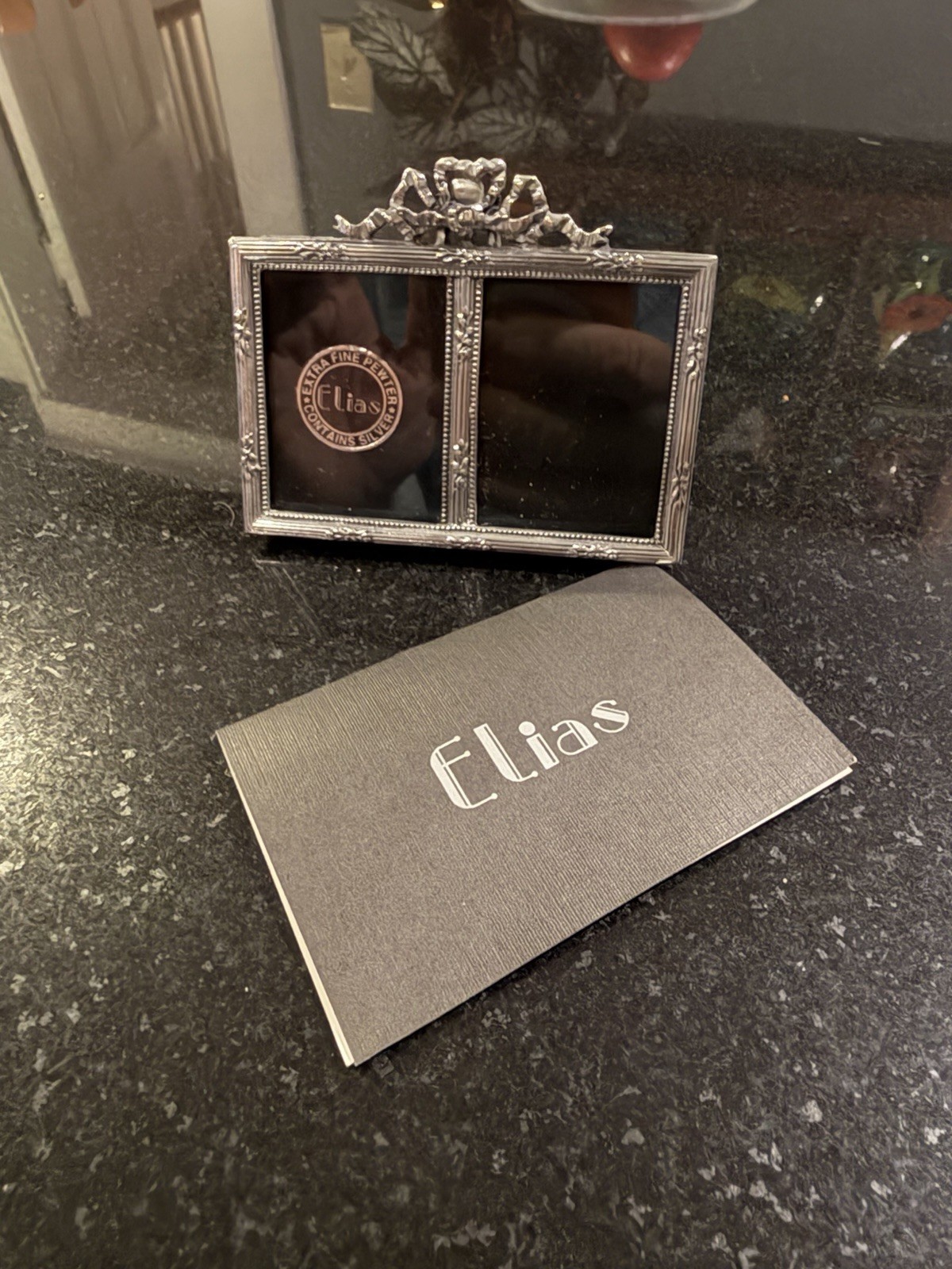 VTG 1983 Elias Artmetal Victorian Mini  Sterling Pewter Double Picture Frame