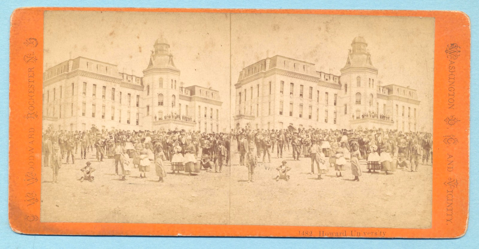 Stereoview Card of Howard University African Americans by Woodward 
