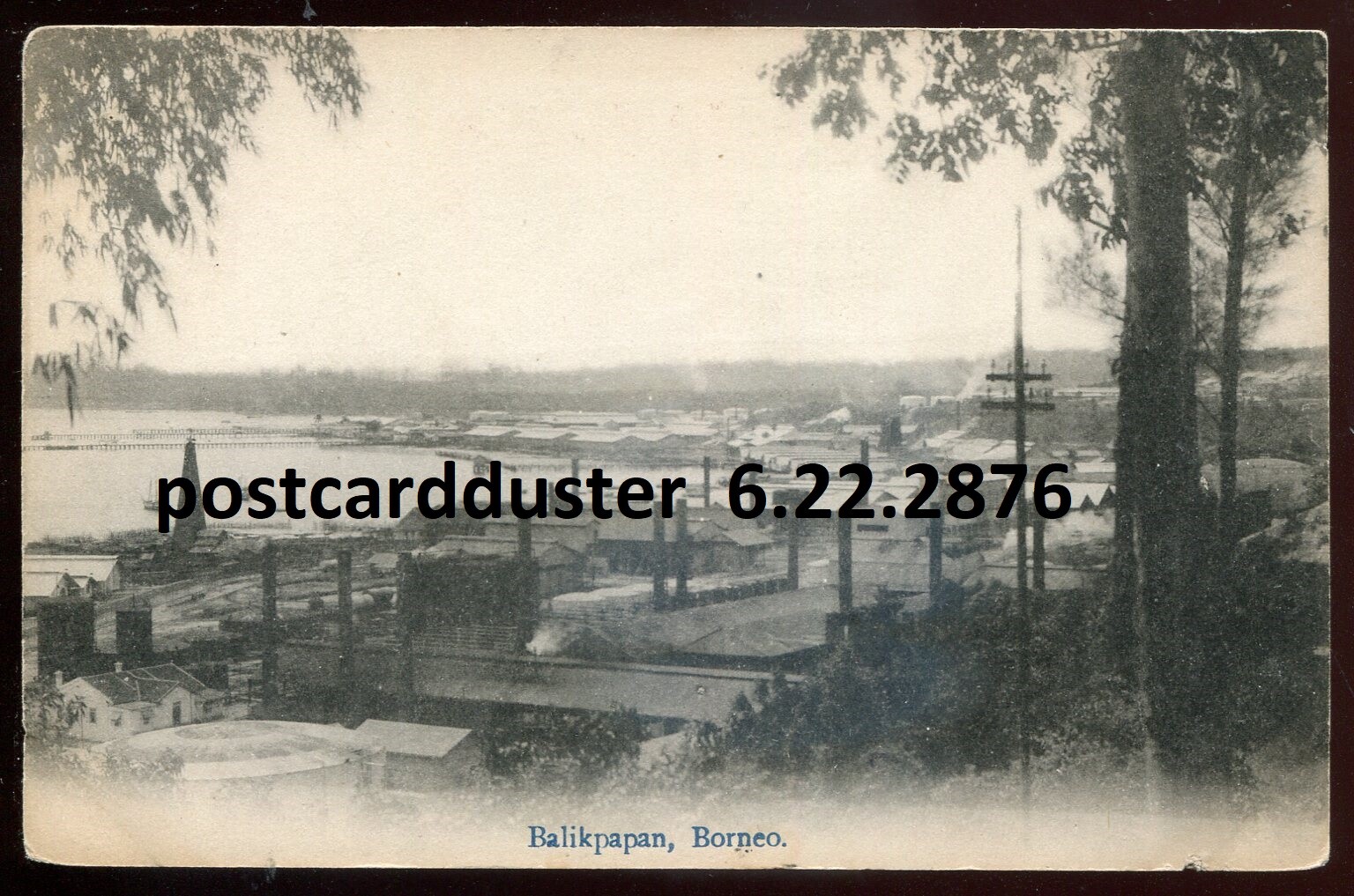 BORNEO Balikpapan Postcard 1910s Birds Eye View.