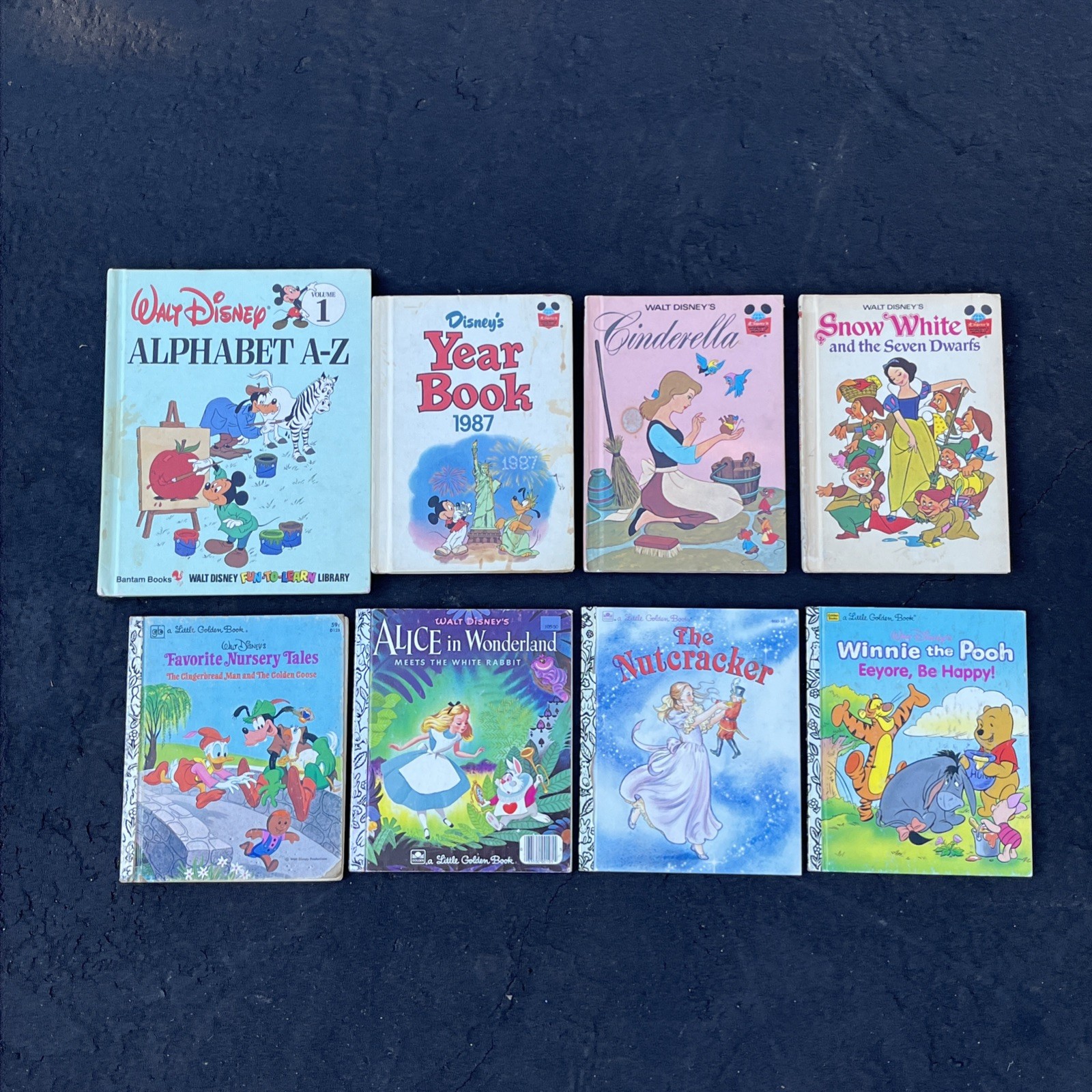 8 VTG 1970s-1990s Walt Disney Kids Books,Snow White,Cinderella,Winnie The Pooh
