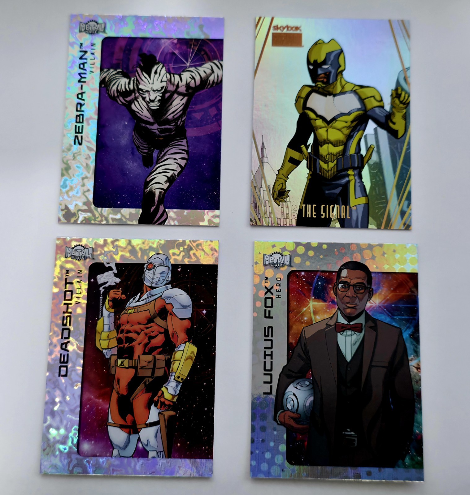 2025 Skybox Metal Universe Batman Lot 4 Deadshot Lucius Fox Zebra Man The Signal