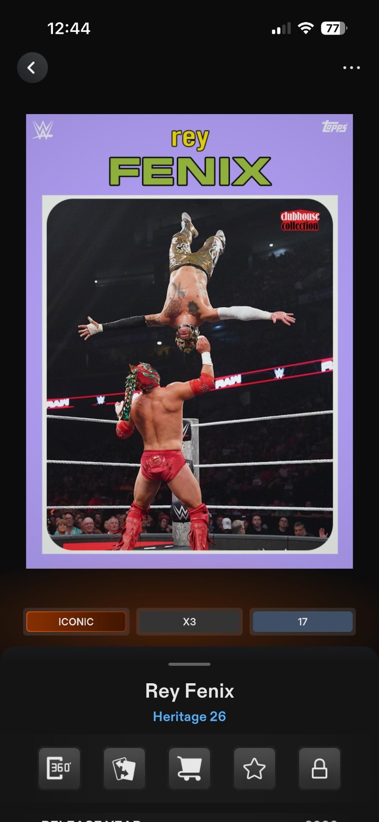 Topps WWE Slam 2026 Heritage S2 Light Purple Base Iconic Select