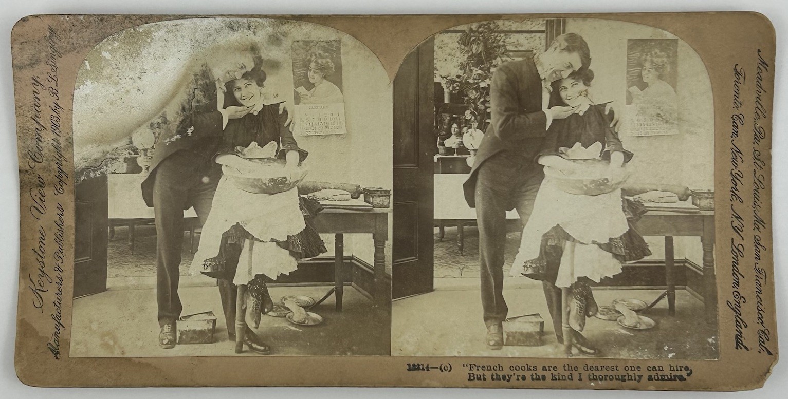 Antique Keystone Stereoview French Cooks Are The Dearest Genre Card 1903      L8