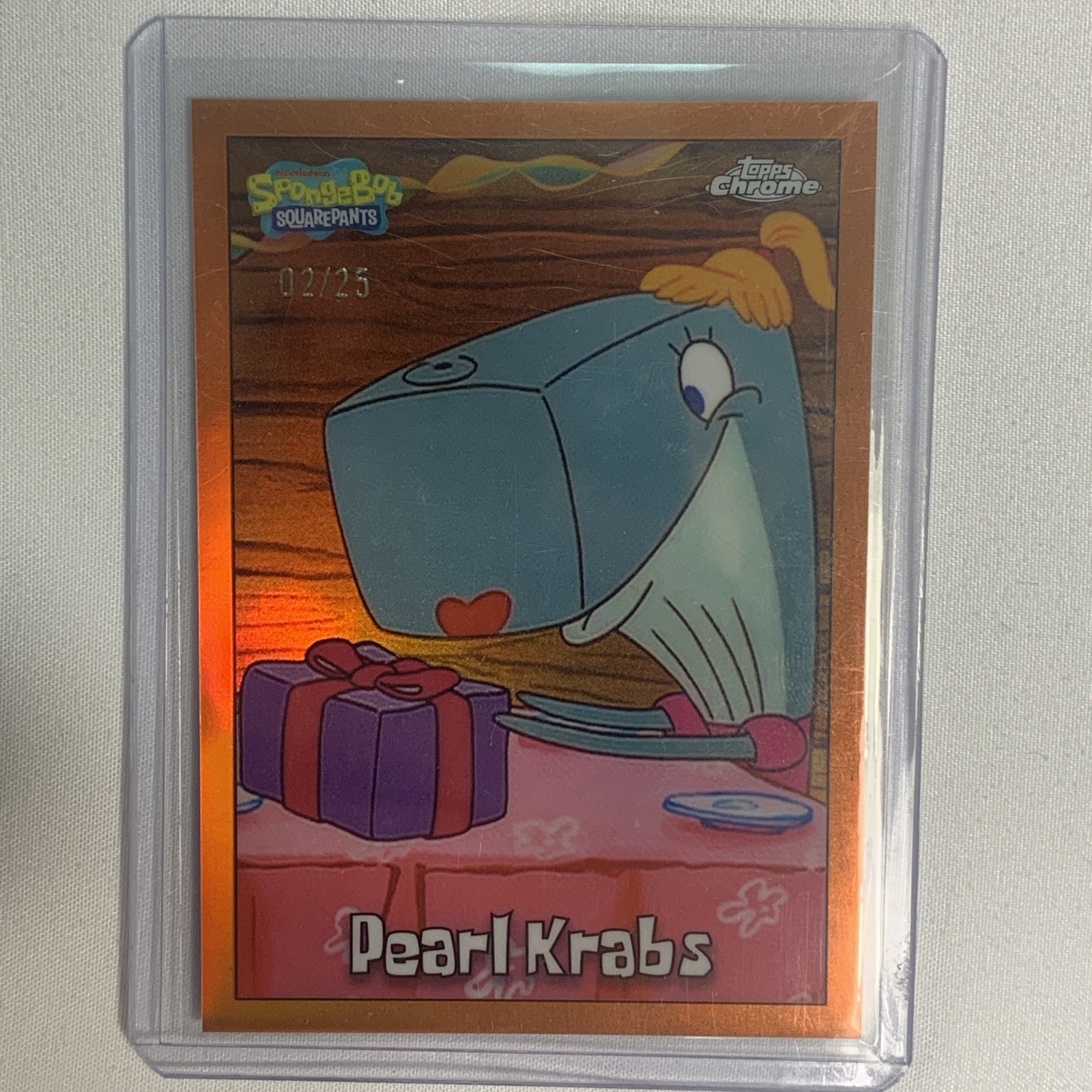 2025 Topps Chrome SpongeBob Pearl Krabs Orange Refractor 18/25