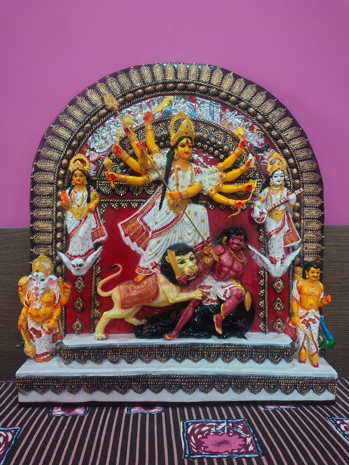 Big Size Durga Idol, 24 Inch Durga Murti, Full Family Durga Statue, Durga Murti