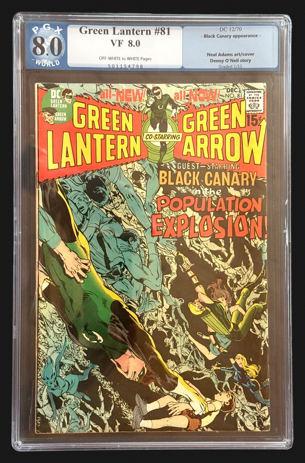 Green Lantern #81 PGX 8.0 Neal Adams Black Canary 1970 DC O\'Neil Bronze Age