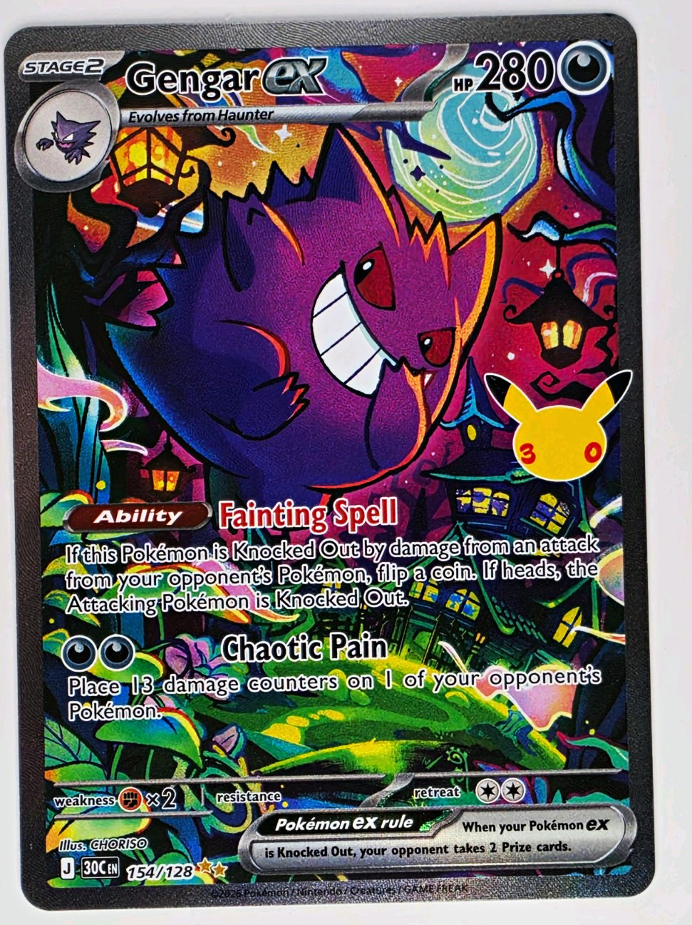 2026 Gengar ex 154/128 Holo Special Illustration Rare SIR 30th Anniversary