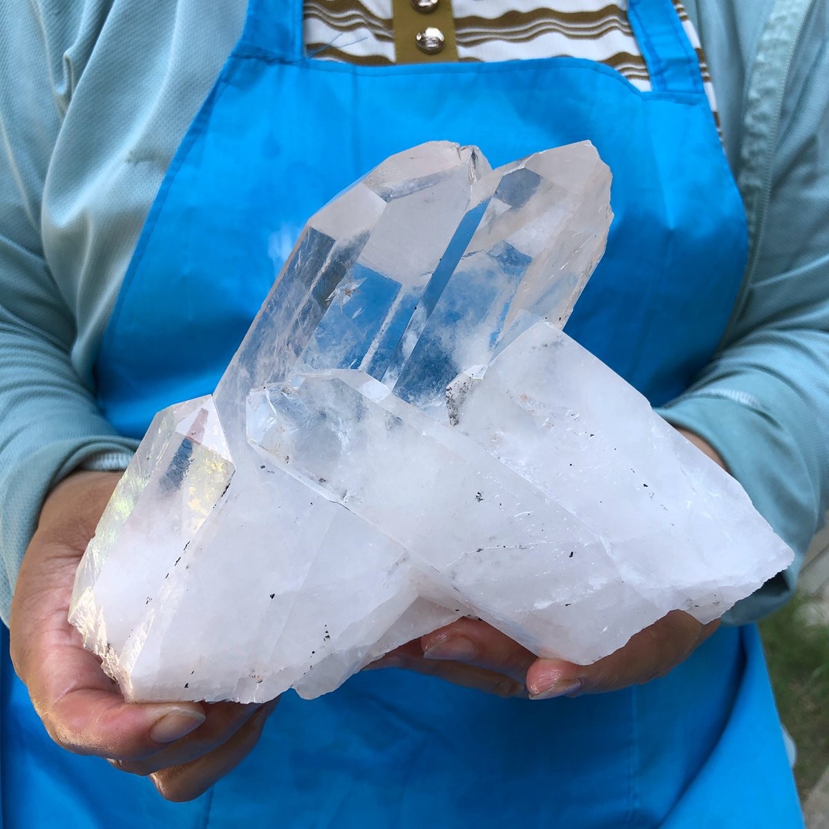 3.67LB Natural Transparent White Crystal Obelisk Quartz Cluster Mineral