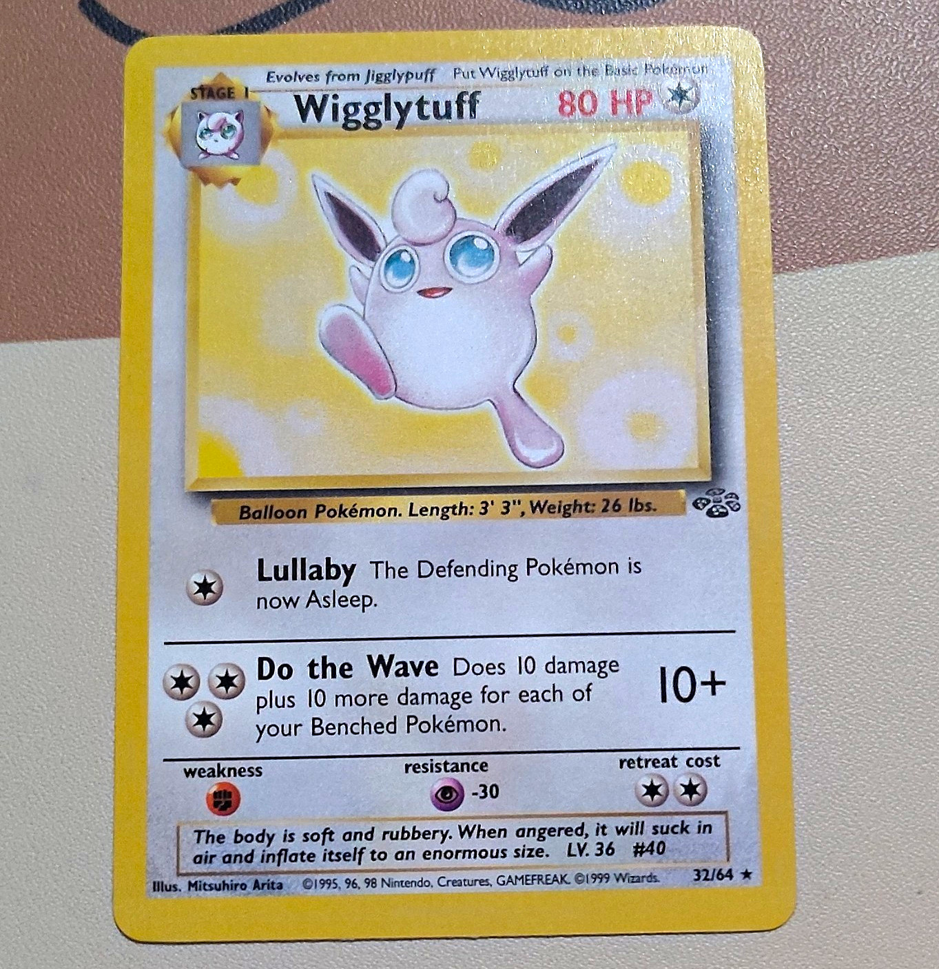 Pokémon Base Set Wigglytuff 32/64 Unlimited Non-Holo Wizards 1999 English