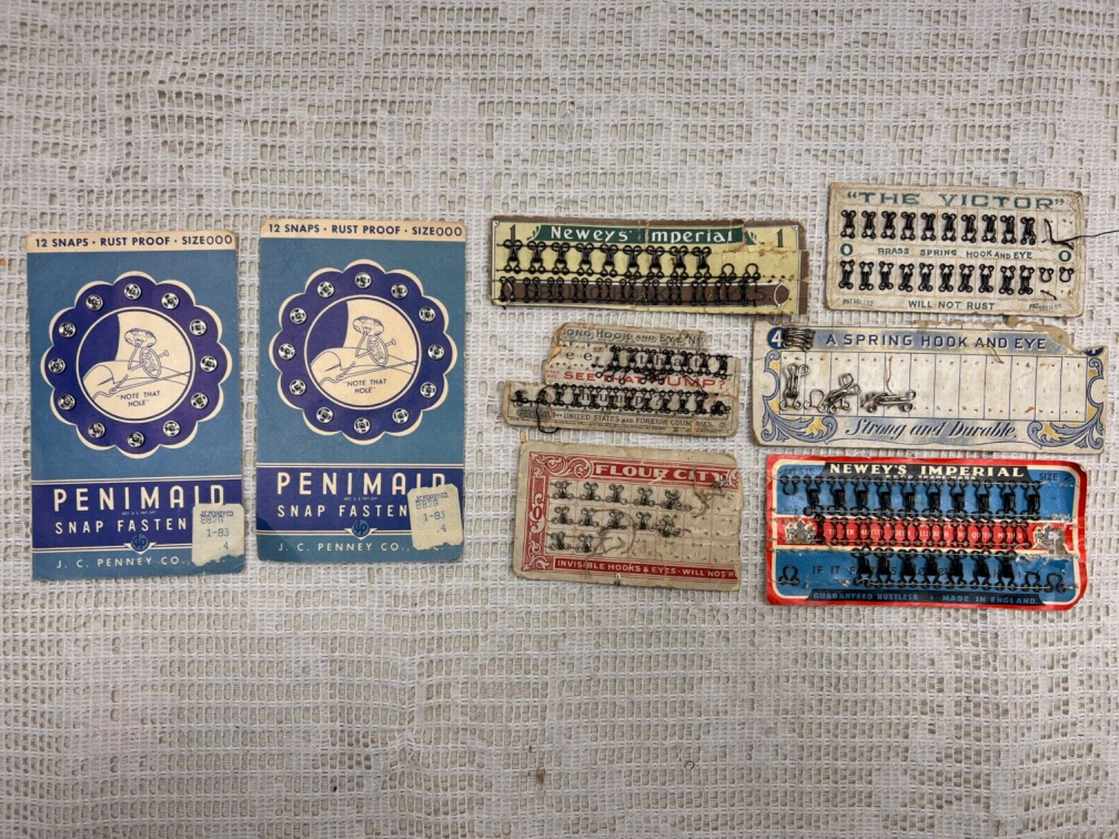 Different Vtg Hook & Eye Loops Packs Sewing Notions Unique DeLong Newey’s Victor