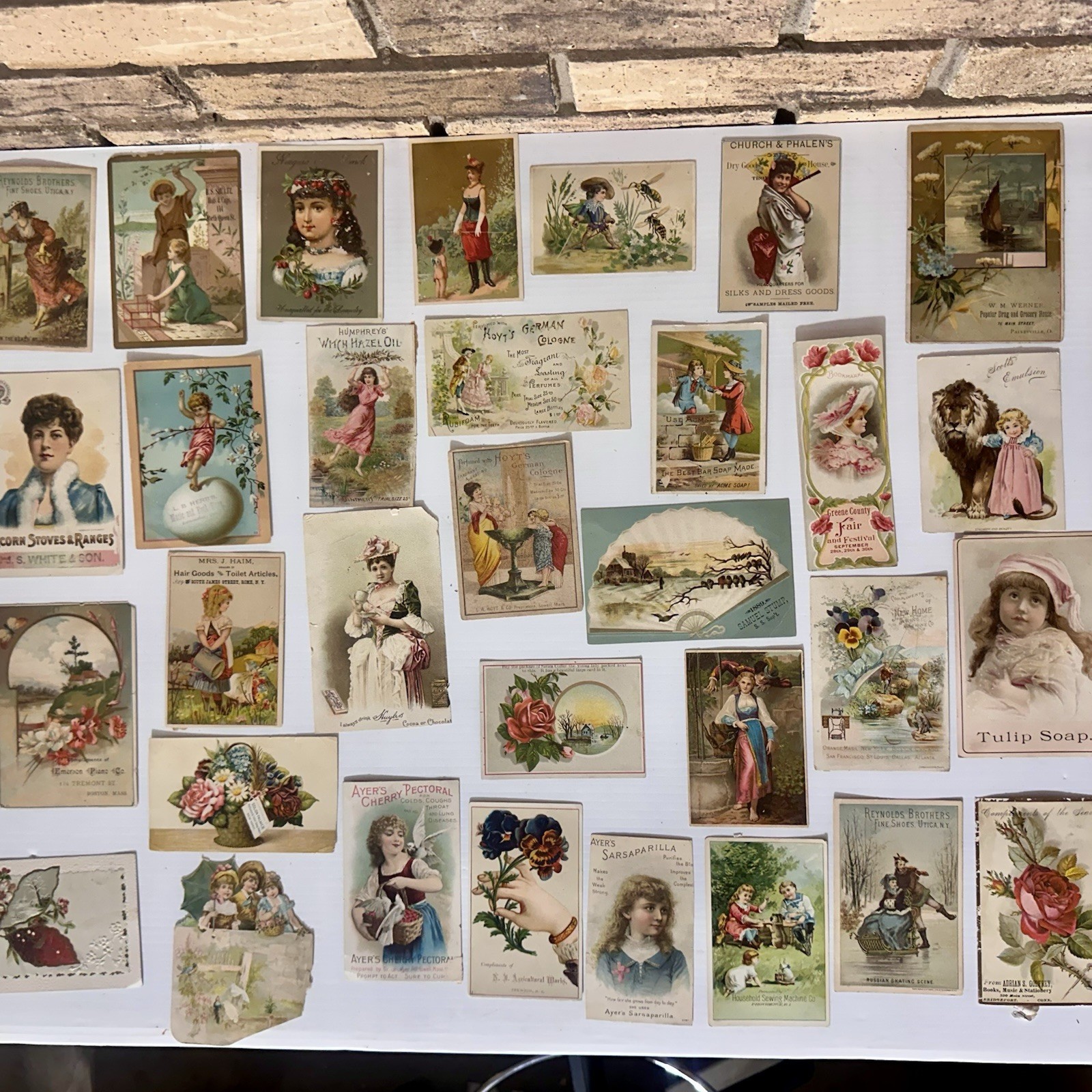 Antique Victorian Advertising Trade Card & Die Cut Scrap Ephemera Lot Of 32