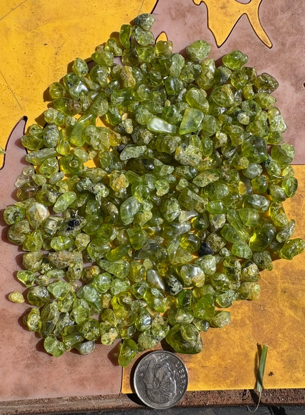 ☘️RR⛏️: Tumble Polished Peridot Crystals, Over 3 Oz. San Carlos Az 🌵