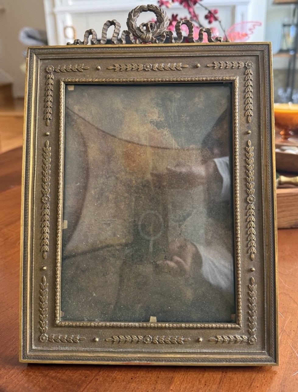 ANTIQUE 19TH C FRENCH BRONZE PICTURE FRAME