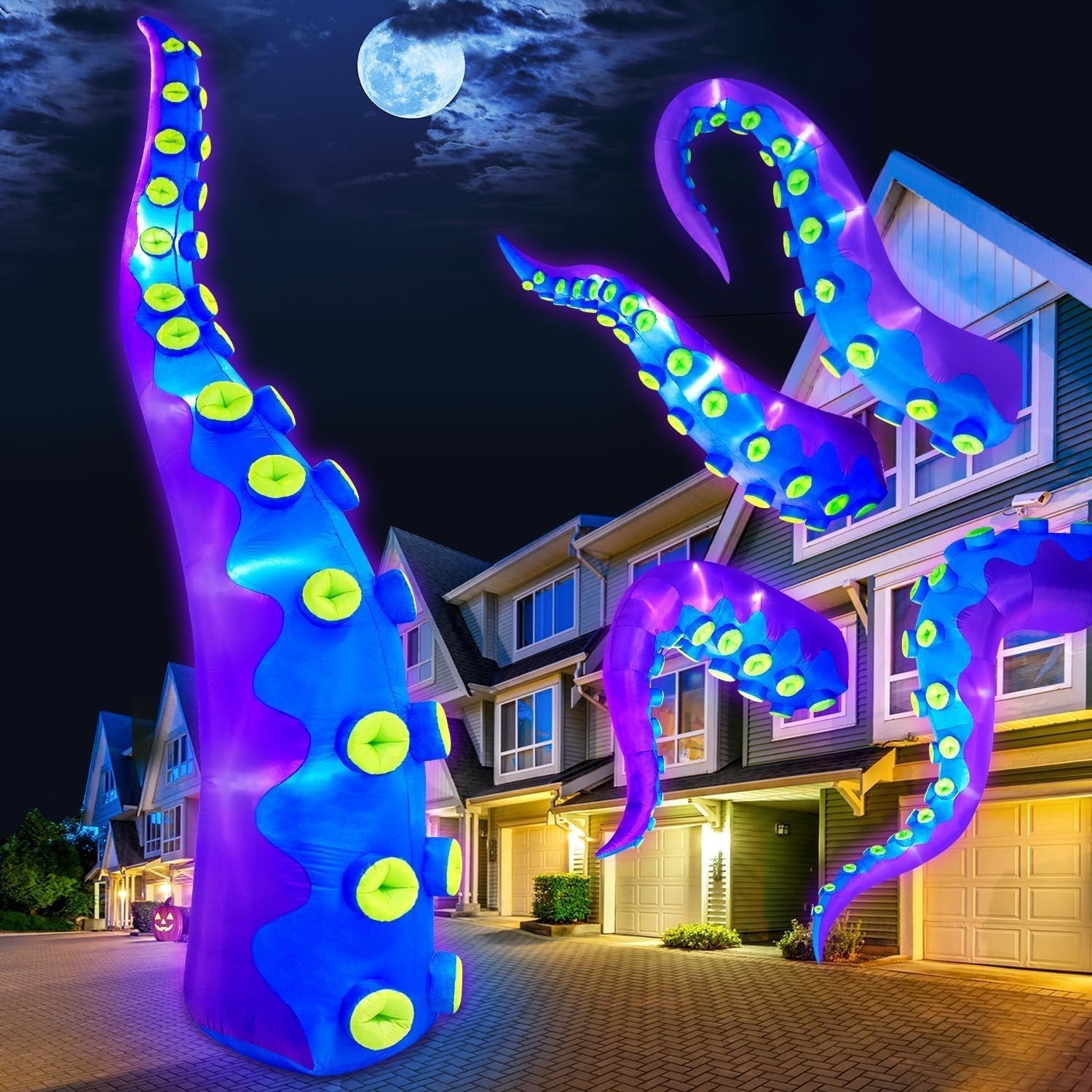 1PCS 14FT Giant Halloween Inflatables Octopus Tentacles, Huge Halloween Decorati