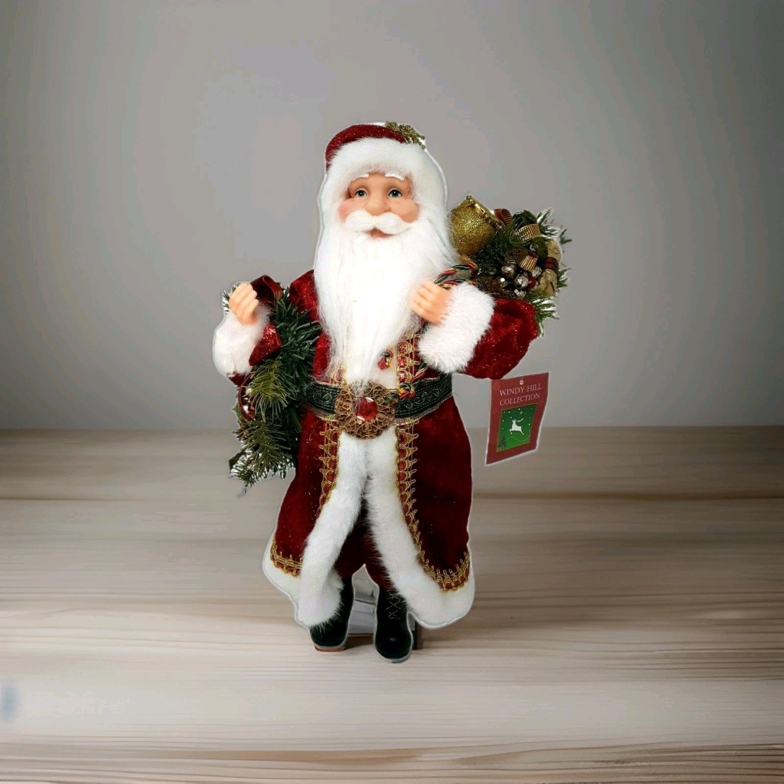 Windy Hill Collection Wreath & Toy Bag Standing Santa Claus #168180 Figurine 16\